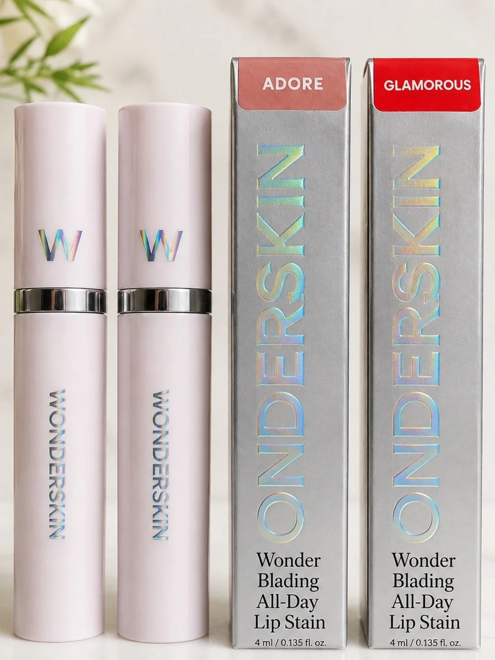 Wonderskin Wonder Blading Lip Stain Bundle | 4 Piece Bundle- 2 NIB, 2 no box